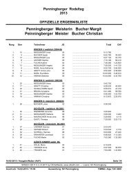 Ergebnisliste - SV Penningberg