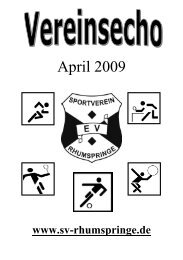 April 2009 - Sportverein Rhumspringe e.V. von 1907