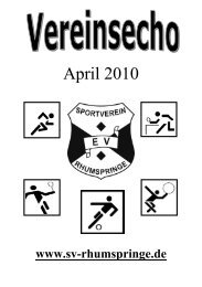 April 2010 - Sportverein Rhumspringe e.V. von 1907