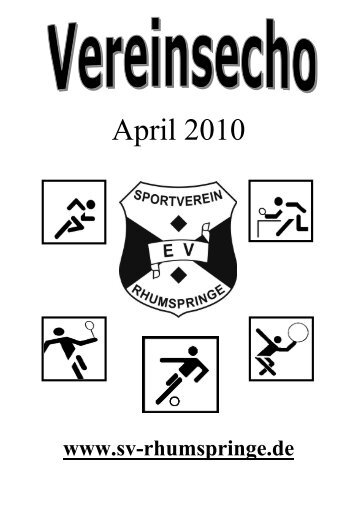 April 2010 - Sportverein Rhumspringe e.V. von 1907