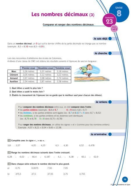 Les Nombres Decimaux 3 Academie En Ligne