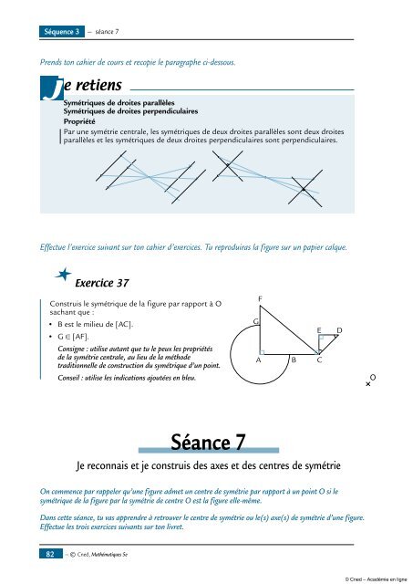 Symétrie centrale - Académie en ligne