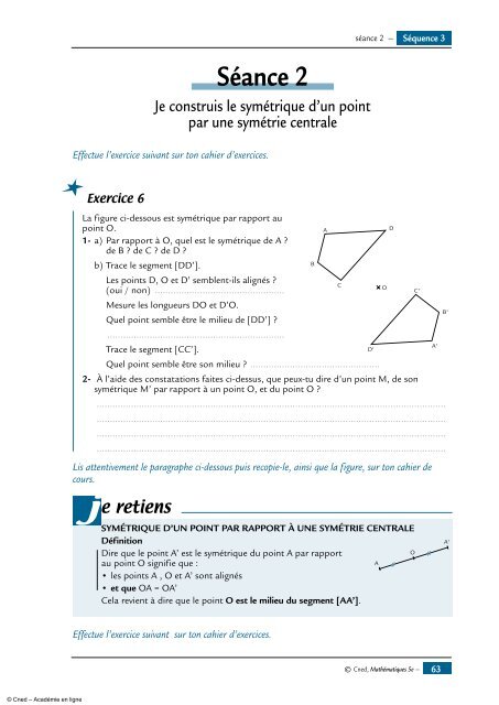 Symétrie centrale - Académie en ligne