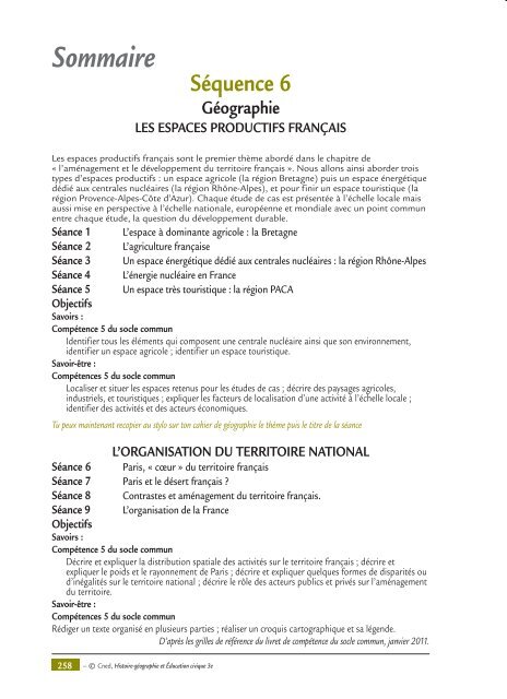 G – espaces productifs, organisation du territoire national