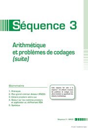 Arithmétique et problèmes de codage (suite) - Académie en ligne