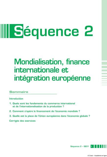Mondialisation, finance internationale et intégration européenne