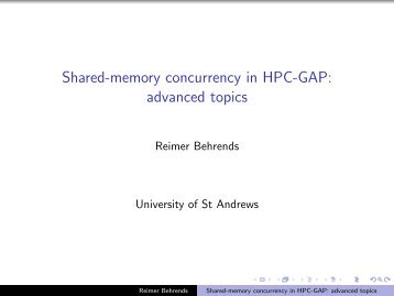 Shared-memory concurrency in HPC-GAP: advanced topics