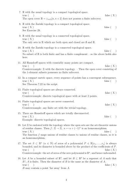 Final Test in MAT 410: Introduction to Topology Answers to the ... - Gap