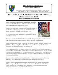 SFC Kristoffer B. Domeij - U.S. Army Special Operations Command