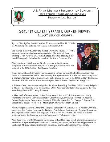 Newby's bio. - U.S. Army Special Operations Command