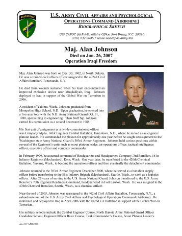 MAJ Alan Johnson - U.S. Army Special Operations Command