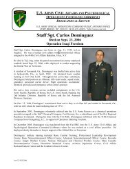SSG Carlos Dominguez - U.S. Army Special Operations Command