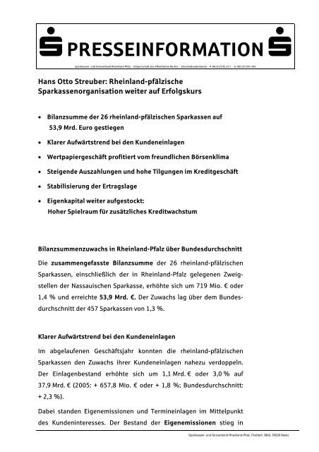 Hans Otto Streuber - Sparkassenverband Rheinland-Pfalz