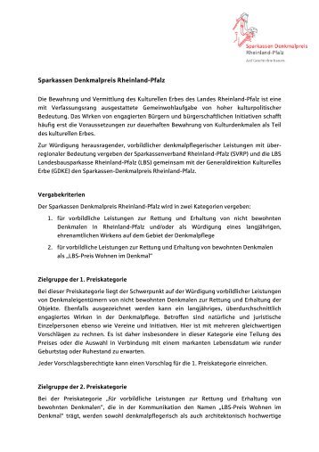 Sparkassen Denkmalpreis Rheinland-Pfalz - Sparkassenverband ...