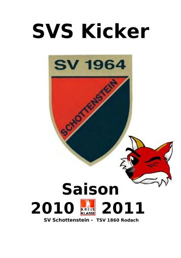 KICKER vom 05.09.2010 Spiel gegen TSV 1860 ... - SV Schottenstein