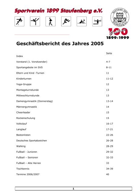 Geschäftsbericht 2005 Endfassung - beim SV 1899 Staufenberg eV