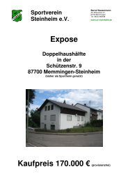 Expose Sportheim - SV Steinheim e.V.