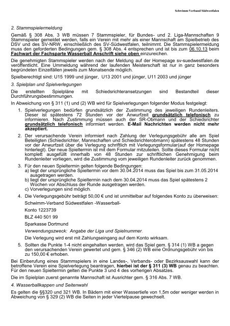 Durchführungsbestimmung - Schwimm-Verband Südwestfalen e.V.
