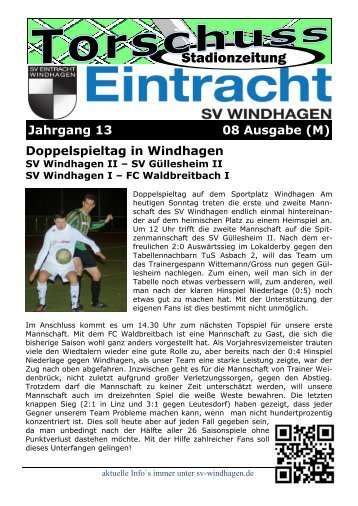 Stadionzeitung - SV Windhagen