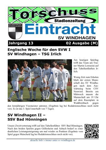 Stadionzeitung - SV Windhagen