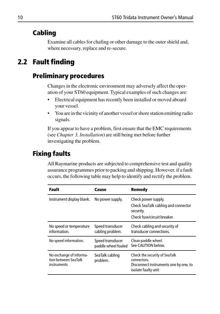 ST60 Tridata Instrument Owner's Handbook - Zanshin