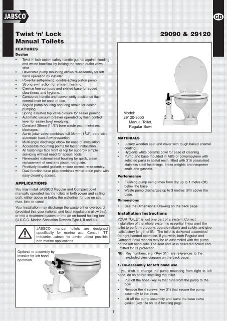 Twist 'n' Lock Manual Toilets 29090 & 29120 - Zanshin