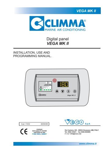 Climma Vega MKII Panel manual - Zanshin