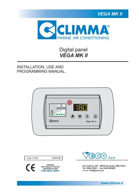 Climma Vega MKII Panel manual - Zanshin
