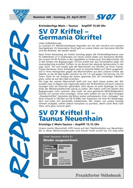 April - 446a.pdf - SV 07 Kriftel e.V.