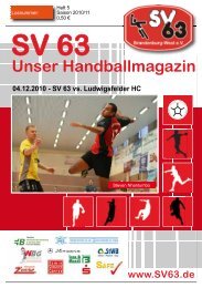 Unser Handballmagazin - SV 63 Brandenburg-West eV