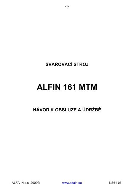 NS61-06 Alfin 161 MTM - SvÃ¡ÅeÄky