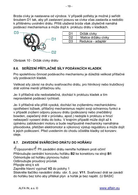 NÃ¡vod k obsluze pro ALF 250-260-280-320-400 aXe - Alfa in