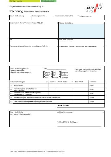 Rechnung Pilotprojekt Personalverleih Im Rahmen eines ...