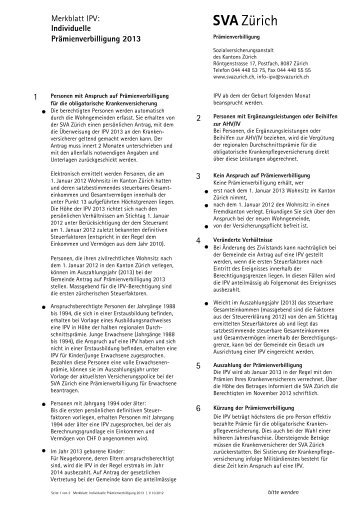 Merkblatt IPV 2013 - SVA ZÃ¼rich