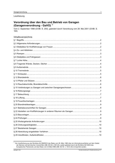Garagenverordnung