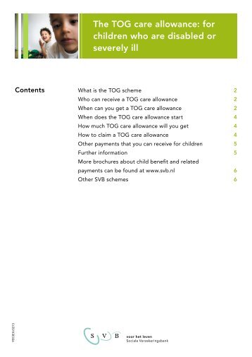 The TOG care allowance: for children who are disabled or ... - Svb