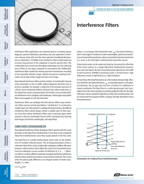 Interference Filters Technical Note - CVI Melles Griot