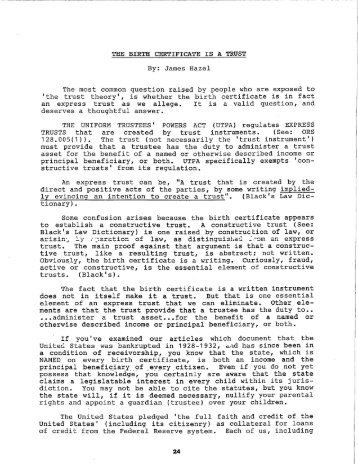 element birth certificate