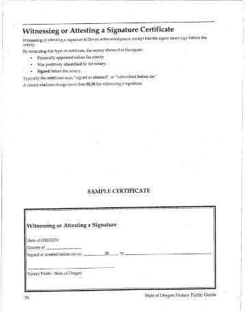 Witnessing or Attesting a Signature Certificate
