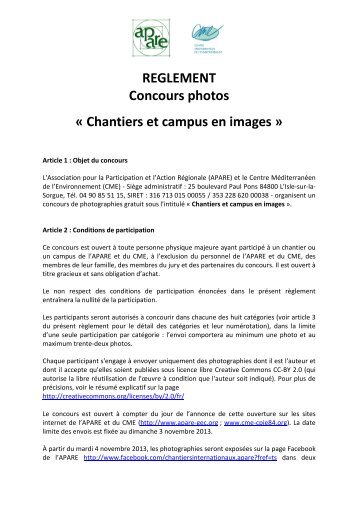 Chantiers et campus en images - L'apare