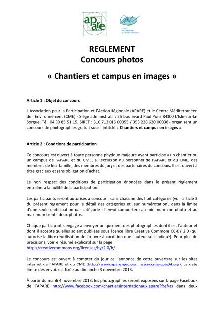 Chantiers et campus en images - L'apare