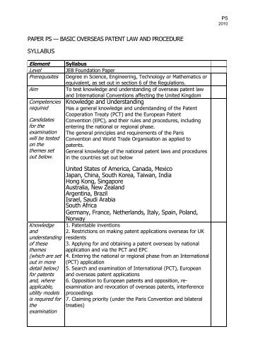 P5 Syllabus 2010 - The Joint Examination Board