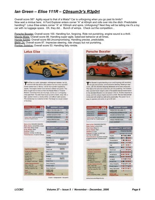 Volume 27, Issue 05 Nov-Dec - Lotus Car Club of British Columbia