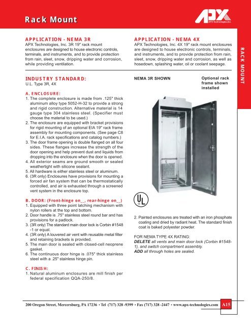 APX Enclosures Rack Mount Cabinets - Signal Control Products, Inc.