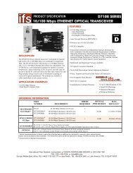 IFS D7100 Series Ethernet Optical Transceiver - Signal Control ...