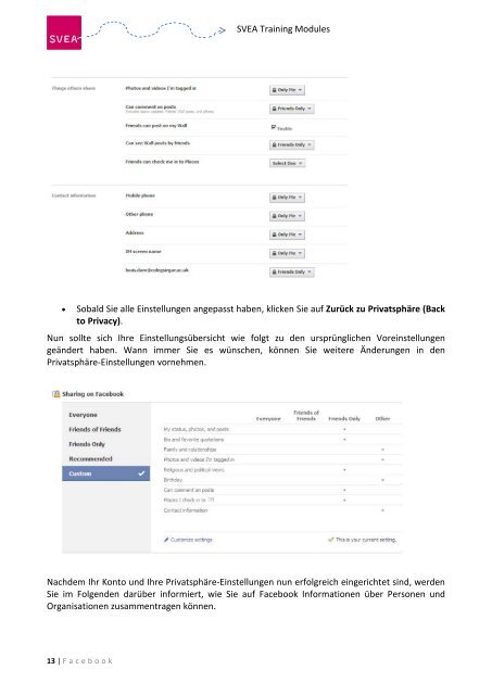 Facebook-EinfÃ¼hrung - SVEA