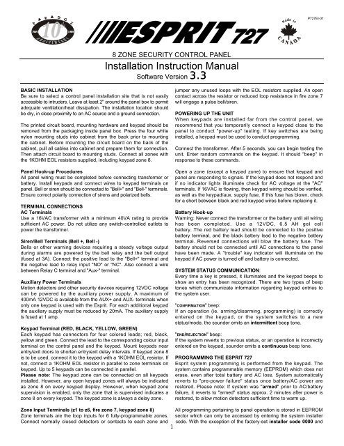 Installation Instruction Manual