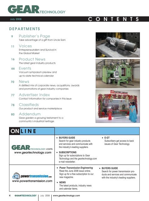 Download the July 2008 Issue in PDF format - Gear Technology ...