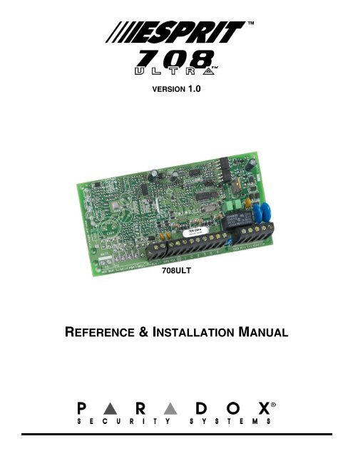 Maxi Security 708ULT : Reference et Installation Manual - Maxi Security Alarms