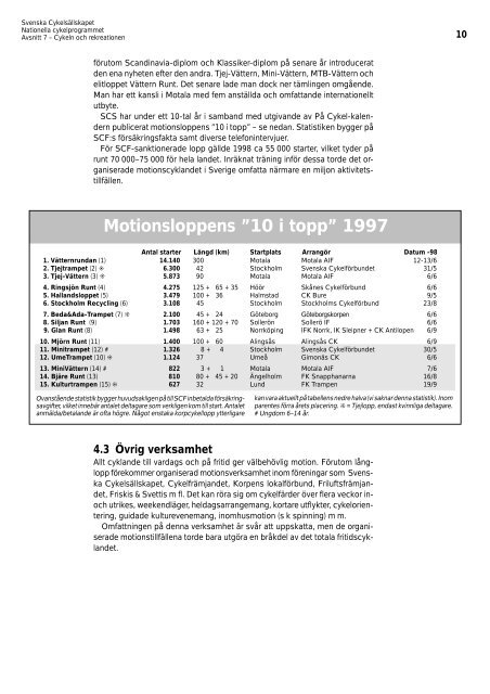 Cykeln och rekreationen - Svenska cykelsÃ¤llskapet